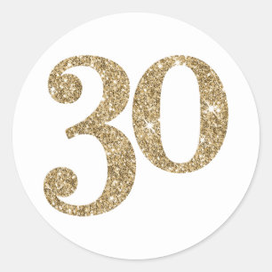 Sticker Rond GRANDE ÂGE NUMÉRO moderne 30 parties scintillant o