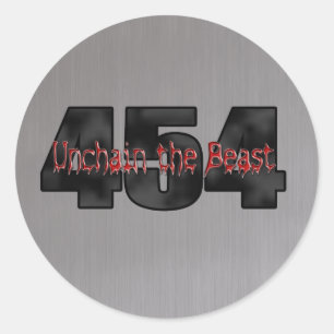 Sticker Rond Grande bête du bloc 454 chevy