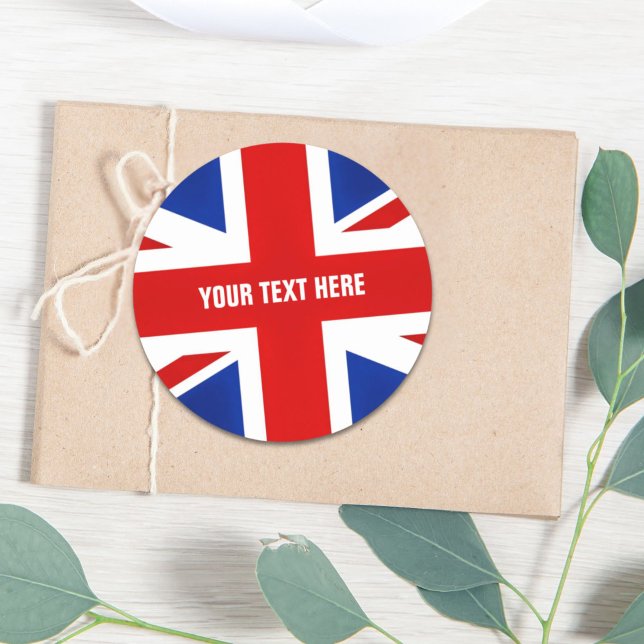 Sticker Rond Grande-Bretagne Royaume-Uni British UK Drapeau (Great Britain United Kingdom British UK Flag Classic Round Sticker)