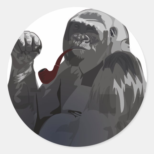 Sticker Rond Grande Gorilla verte (Devant)