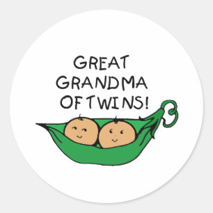 Sticker Rond Grande grand-maman de cosse de jumeaux