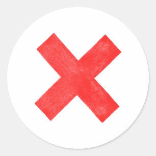 Sticker Rond grande lettre rouge x