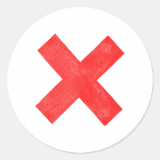 Sticker Rond grande lettre rouge x
