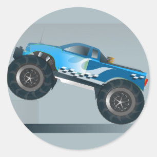 Sticker Rond Grande Monster Truck Speedway-amoureux de la conce