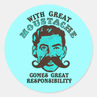 Sticker Rond Grande Moustache