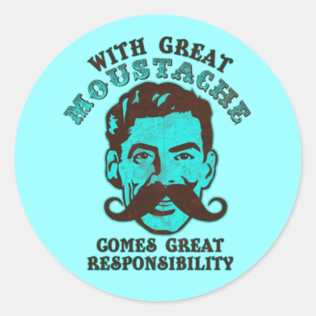 Sticker Rond Grande Moustache (Devant)