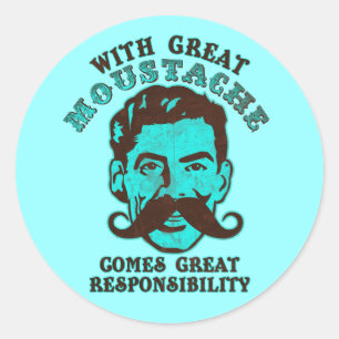 Sticker Rond Grande moustache