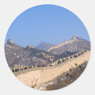Sticker Rond Grande Muraille de la Chine en hiver