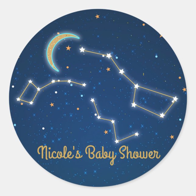 Sticker Rond Grande Ourse Constellation Céleste (Devant)