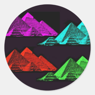 Sticker Rond Grande pyramide de collage de Gizeh