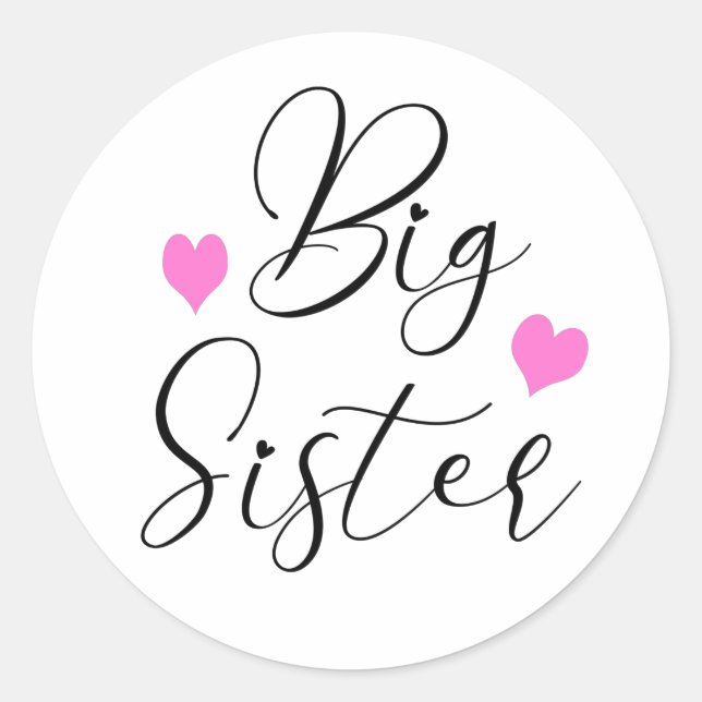 Sticker Rond Grande Sœur Mignonne        (Devant)