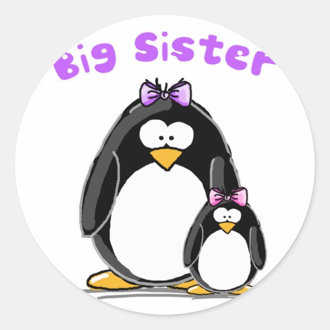 Sticker Rond Grande soeur Penguin (Devant)