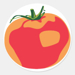 Sticker Rond Grande tomate rouge