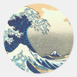 Sticker Rond Grande vague de Hokusai