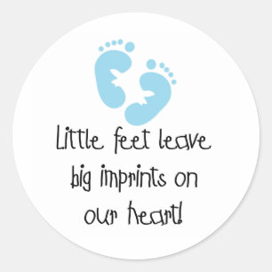 Sticker Rond Grandes empreintes pieds bleus d'empreintes de pas