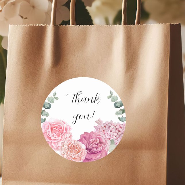 Sticker Rond Grandes flancs d'eau en Merci (Créateur téléchargé)