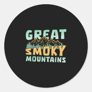 Sticker Rond Grandes montagnes fumées randonnée Tennessee nord