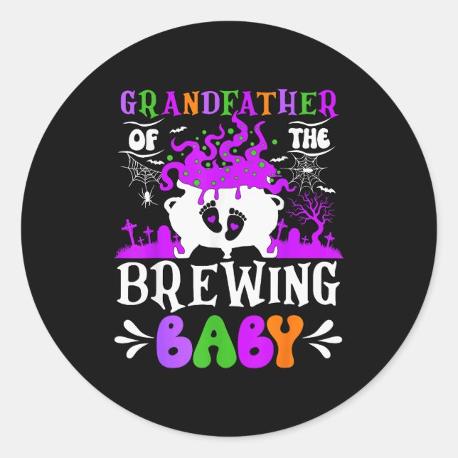 Sticker Rond Grandfather Of The Brewing Baby Grandpa To Be Hall (Devant)