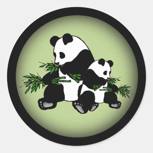 Sticker Rond Grandir en Panda (Devant)