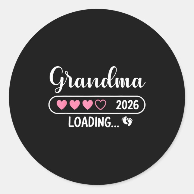 Sticker Rond Grandma 2026 Loading New Grandma Est 2026  (Devant)
