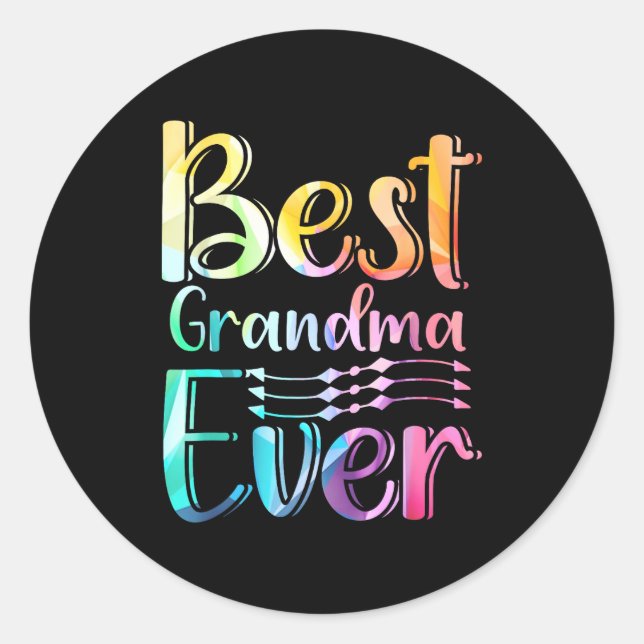Sticker Rond Grandma Ever Gift Graphic Art Text Quote Design  (Devant)