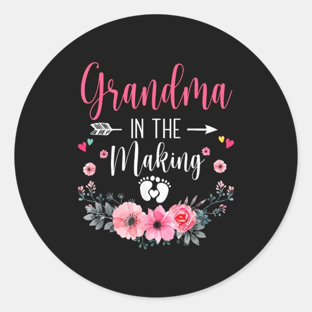 Sticker Rond Grandma In The Making Vitro Fertilization Pregnanc (Devant)