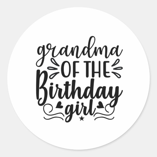 Sticker Rond Grandma of the birthday girl (Devant)