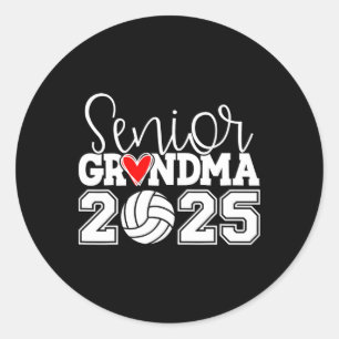 Sticker Rond Grandma Volleyll Senior 2025 Cl De 2025 Graduation
