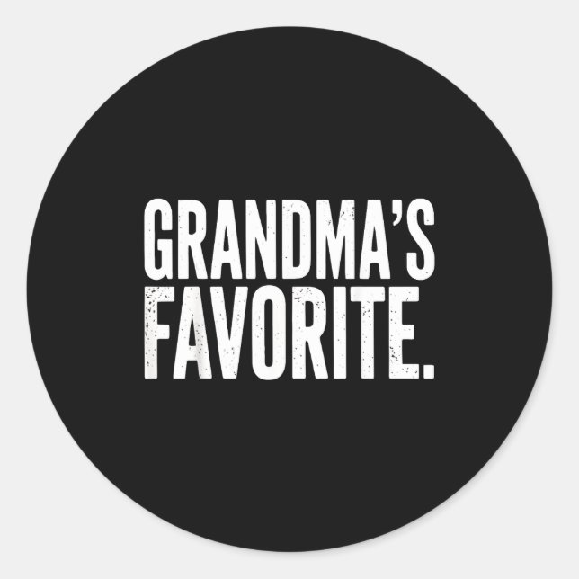 Sticker Rond Grandma's Favorite Funny Grandparent Granhild Vint (Devant)