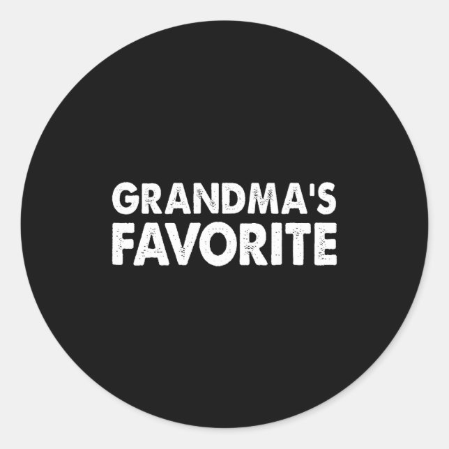 Sticker Rond Grandma's Favorite Funny Grandparent Granhild Vint (Devant)