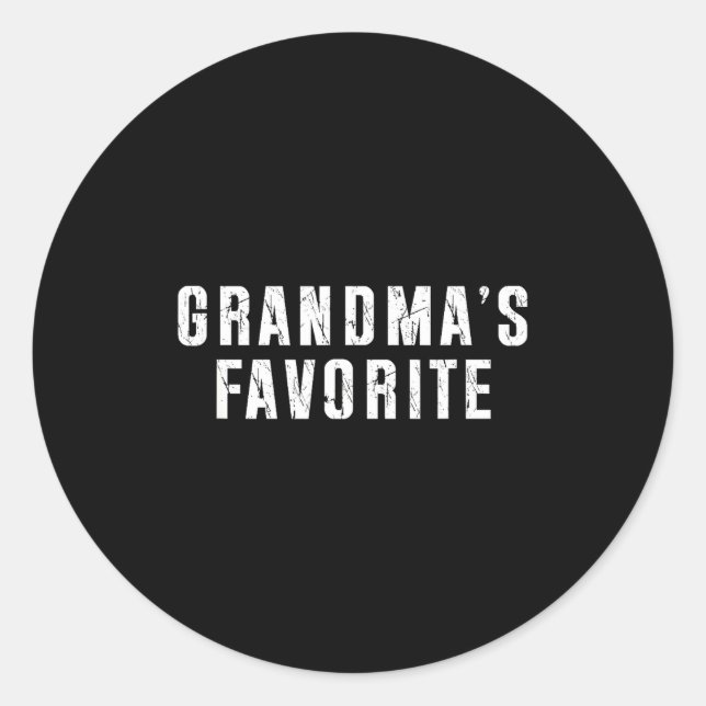Sticker Rond Grandma's Favorite Grandparent Granhild Funny Fami (Devant)