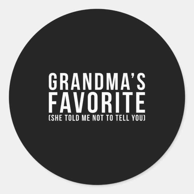 Sticker Rond Grandma's Favorite T, Grandson Or Granddaughter  (Devant)