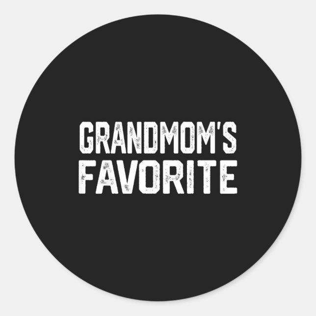 Sticker Rond Grandmom’s Favorite Funny Grandparent Granhild Vin (Devant)