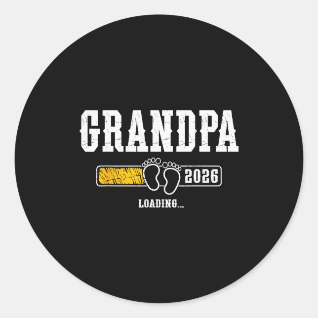Sticker Rond Grandpa 2026 Loading Grandpa Est. 2026, New Grandp (Devant)