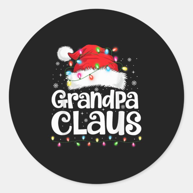 Sticker Rond Grandpa Claus Matching Family Christmas Funny Xmas (Devant)