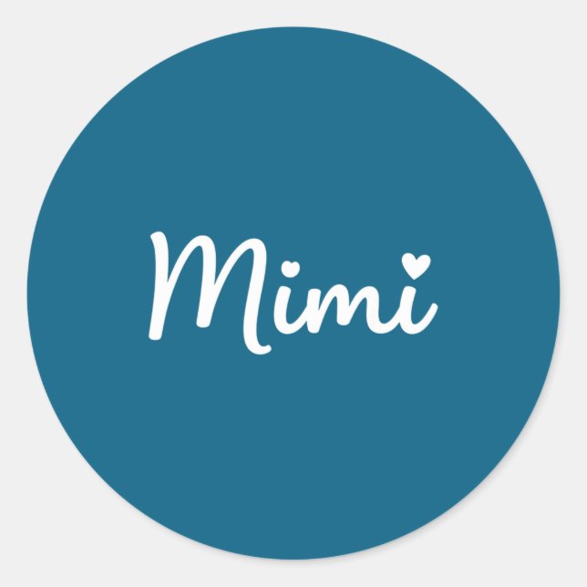 Sticker Rond Grandparent Mimi - Mimi Script Heart Design Grandm (Devant)