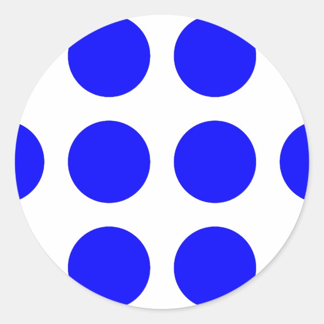 Sticker Rond Grands pois bleus (Devant)