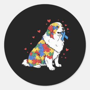 Sticker Rond Grands Pyrénées Puzzle Autisme Sensibilisation Fem
