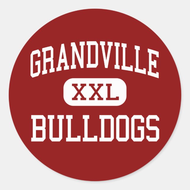 Sticker Rond Grandville - Bulldogs - High - Grandville Michigan (Devant)