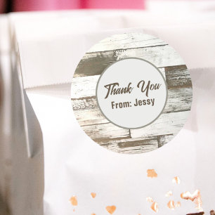 Sticker Rond Grange blanche bois rustique de l'Ouest du pays pa