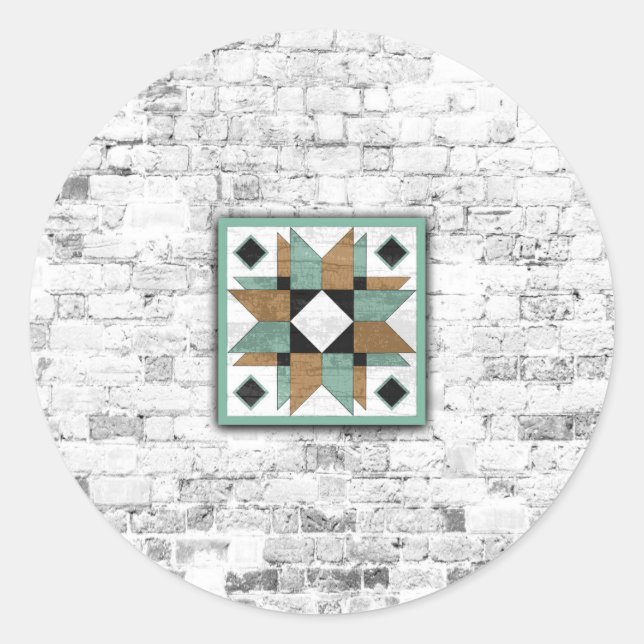 Sticker Rond Grange Quilt Star 9 (Devant)