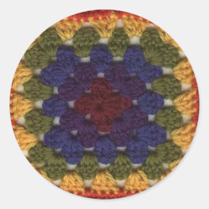 Sticker Rond Granny Carrés