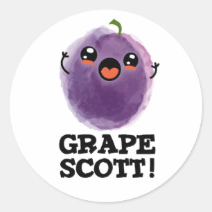 Sticker Rond Graphe Scott Funny Fruit Graphe Pun
