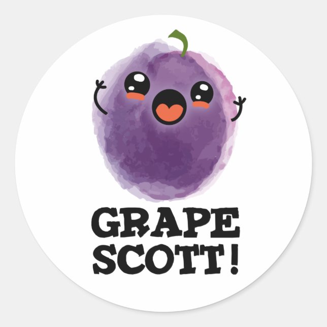 Sticker Rond Graphe Scott Funny Fruit Graphe Pun (Devant)