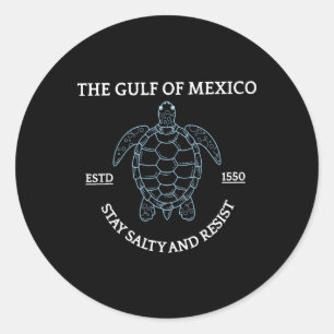 Sticker Rond Graphic Sea Turtle Golfe Du Mexique Est 1550