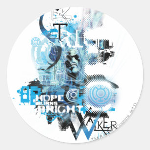 Sticker Rond Graphique bleu 1 de lanterne