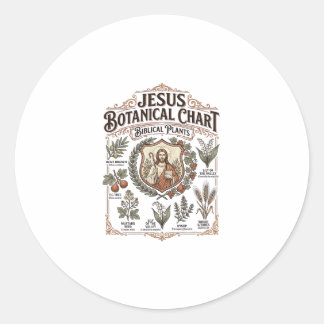 Sticker Rond Graphique botanique de Jésus Plantes bibliques Jés