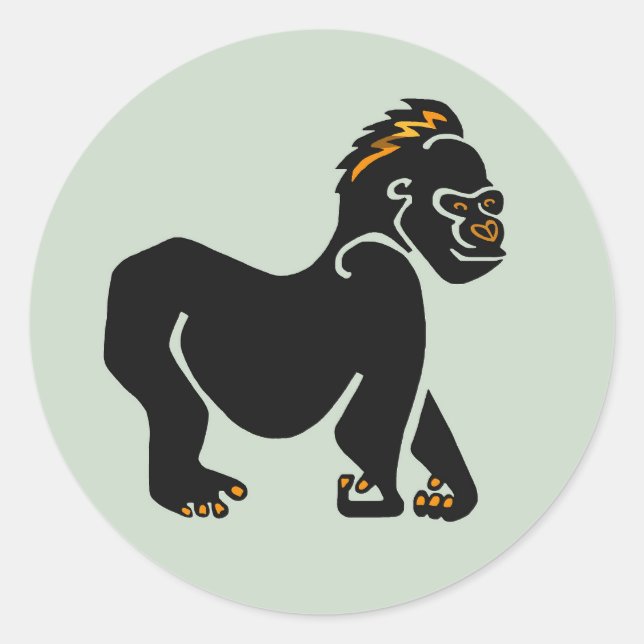 Sticker Rond Graphique cool GORILLA - Nature - Afrique (Devant)