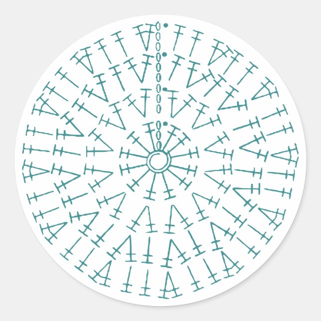 Sticker Rond Graphique crochet couleur personnalisé (Devant)