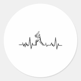 Sticker Rond Graphique de battement de cœur drôle de cricket po